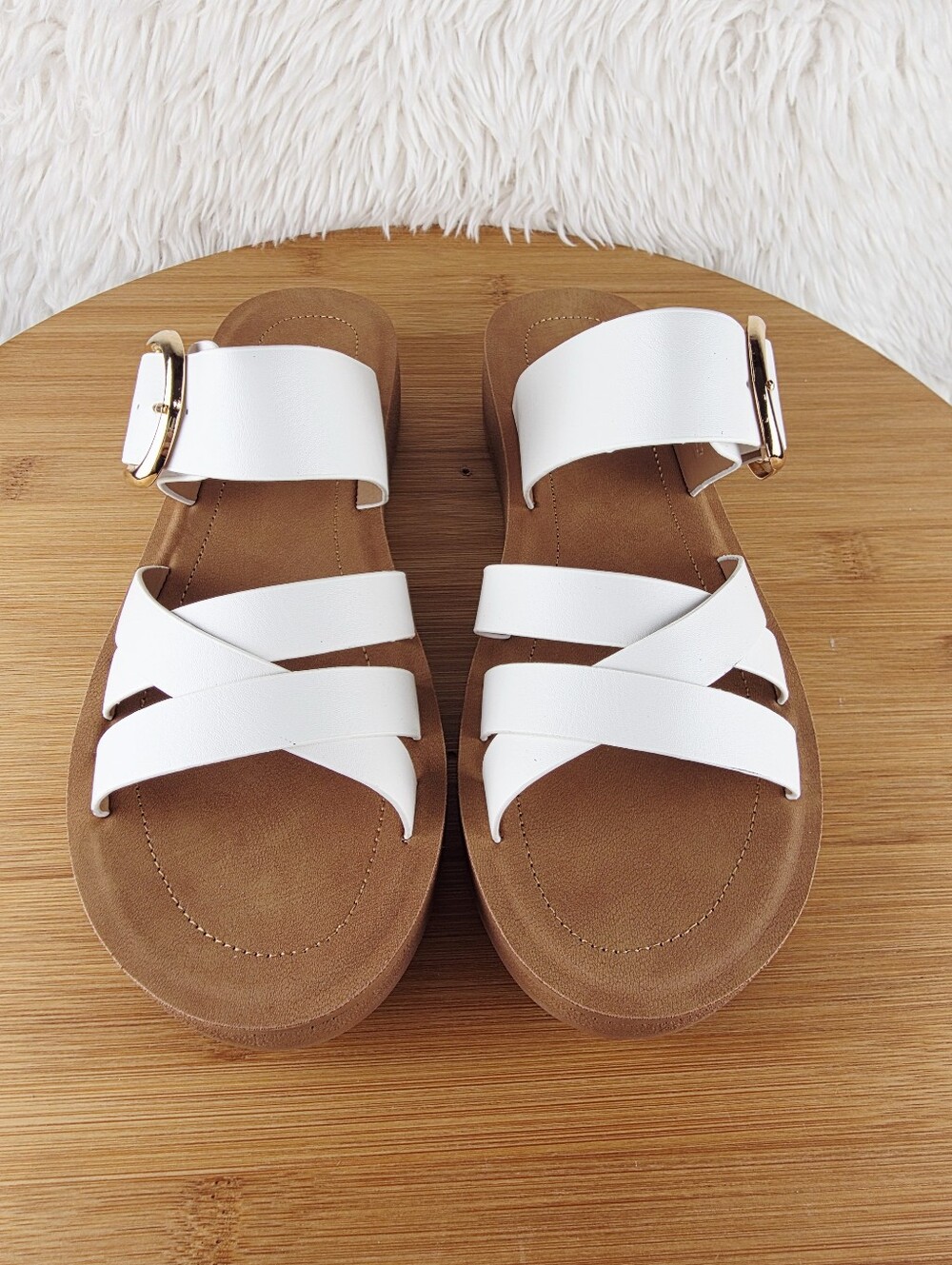 WOMEN'S SLIP ON SANDALS ( OTTO -22 WHITE) - Picture 5 of 9